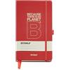Miquelrius - Quaderno per appunti simili A5, carta certificata riciclata, 96 fogli lisci da 80 g/m², chiusura elastica, tasca interna e portapenne, 130 x 210 mm, rosso