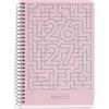 Miquelrius - Agenda scolastica 2026-2027, vista settimanale, 10 mesi, formato A6+ (11,7 x 17,4 cm), cartone plastificato, spirale metallica a colori, bordi arrotondati, adesivi, spagnolo-inglese, rosa