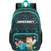 Get Trend Minecraft Zaino Scuola Ragazzo, Borsa Zaino Multi-Scomparto e Spallacci Regolabili per Scuola e Gite Idea Regalo Ragazzo (Blu/Multi Minecraft)