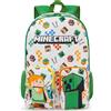 Get Trend Minecraft Zaino Scuola Ragazzo, Borsa Zaino Multi-Scomparto e Spallacci Regolabili per Scuola e Gite Idea Regalo Ragazzo (Bianco/Multi Minecraft)