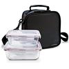 Iris Barcelona Iris Basic Borsa Porta Alimenti con 2 Scomparti, Tessuto e Poliestere, Nero, 21 x 13,5 x 22 cm