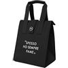 KASANOVA Borsa porta pranzo termica 12 L nero con scritta