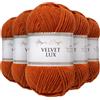 Utopia Crafts Velvet Lux - Filato di ciniglia super morbido per lavorare a maglia e uncinetto, 5 confezioni da 100 g (arancione scuro)