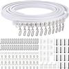 Jetec Binario Tende Curvo a Soffitto Pieghevole Supporto Flessibile per Tenda da Soffitto Binario Curvo per Finestre Morbide con Ganci per Tende in Metallo (Bianco, 3 m)