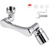 Qacpahucy 1440 Gradi Rubinetto Rotante - Rubinetto Cucina e Bagno - Snodo per Estensione Lavandino Cucina in Ottone - Filtro Antispruzzo(Argento)