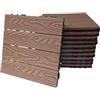 rivestiiltuogarage Piastrelle da Esterno ad Incastro WPC per Pavimentazione drenante Terrazzo, Balcone, Giardino,piscina, effetto legno antiscivolo base in PVC (3D- NATURALE, 11 PZ)