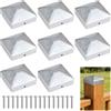 Jiuyaoyaoyao 8 Pz Cappucci per pali 9x9 cm, Coperture per pali recinzione, Fondelli per pali legno 9x9 cm, Tappo quadrato per palo in legno, con 16 viti