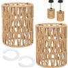 Hmkesoteric 2 PzParalumi in Rattan, Paralume in vimini boho, 15 cm Paralume in corda per plafoniere, soggiorno, cucina, camera da letto, corridoio, con 2 anelli adattatori