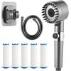IETWATE Soffione doccia con filtro, soffione doccia a risparmio d'acqua con tubo e supporto, aumento della pressione mano filtro Shower Head, soffione doccia regolabile con filtro 4 modalità di