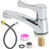 ZRUEWOT Rubinetto per acqua fredda da cucina con tubo di collegamento da 60 cm - Miscelatore monocomando per acqua fredda per lavabo, WC e bagno - Rubinetto solo per acqua fredda con bocchino filtro