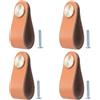 BOOLSFMAM 4 Pezzi Maniglie in Pelle per Mobili, 6,4 x 2,5 cm Maniglie per Mobili in Pelle Fatte a Mano, Pomelli per Armadio, Pomelli per Armadi da Cucina, Armadio
