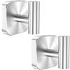 Aikzik Portasciugamani senza foratura, gancio extra forte autoadesivo in acciaio inox, speciale cuscinetto in gel lavabile, gancio da parete per bagno e cucina, senza tracce e antiruggine (argento)