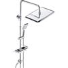 JOHO Colonna Doccia in Acciaio Inox con Mensola Set Doccia Regolabile in Altezza senza miscelatore (35 * 25cm)
