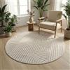 Carpetsale24 Tappeto Rotondo 80 cm Crema Design Boho Bouclé Anelli Stile Scandinavo Moderno Morbido Resistente Facile da Pulire per Soggiorno Tavolino Camera