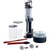 bamix M350 MAXX - Set frullatore a immersione con supporto, 2 bicchieri, 4 attrezzi, processore, spatola, spazzola per la pulizia, 300 Watt, prodotto in Svizzera, argento/cromo