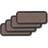 Carpido Zerbino per esterni e interni - Set di 4 25x60 cm - Linee marroni - Zerbino antiscivolo - Tappeto cattura sporco resistente - Zerbino per gradini