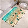 YISUMEI Tappetino da bagno, antiscivolo, super assorbente, con retro in gomma, adatto sotto lo zerbino del bagno, tappeto per doccia, 43,2 x 61 cm, tartaruga sulla spiaggia e stella marina