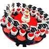 Sindy Bomboniere Torta bomboniere laurea tocco nero clip collegato con una molla al vasetto + centrale torta gufetto confetti inclusi (20 fette)