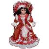 FewNvWa Elegante Bambola Porcellana Donna Miniatura Ceramica Modello Vestito Ornamentale Ragazza Adatta per Collezione Casa Compleanno, Rosso