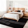 Novalife Tappeto da soggiorno a pelo corto, morbido, lavabile e antiscivolo, moderno, in tinta unita, per camera da letto, cameretta dei bambini, 140 x 200 cm, nero