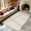 Carpetsale24 Tappeto da Soggiorno 280x370 cm Crema XXL Pelo Alto Design Scandi Boho Effetto Alto-Basso Morbido Shaggy Pelo Lungo Soffice Robusto Facile da Pulire Moderno per Camera da Letto