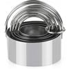 BUOSHUO Set di 5 Coppapasta Tondi con Manico,Acciaio Inox,Resistente e Facile da Pulire,Larghezza:da 4.5-8,2 cm (5 Dimensioni),Altezza 4 cm,per Ciambella,Frolla ed Impasti