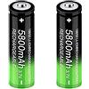 Generic Batteria ricaricabile 3.7V 5800mAh per torcia a LED, faro, dispositivi elettronici-2PCS