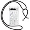 Yoedge Cover con Cordino per Google Pixel 7 Pro 5G 6,7, Trasparente Aesthetic Disegni Fiori Custodia con Collana Tracolla Laccio Collo, Sottile TPU Bumper Silicone + PC Antiurto Protettiva Case,01