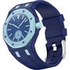 GIOPUEY Cinturini Compatibile con Swatch Royal Pop, Morbido Silicone Cinturino [Resistente all'Usura] [Traspirante] - Midnight Blue