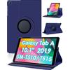 KATUMO Cover per Samsung Galaxy Tab A 10.1 Pollici 2019 (SM-T510/T515) Ultra Sottile Smart 360° Angoli di Visione Multipla Nuova Smart Pelle PU Custodia (Blu scuro)