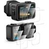 GIOPUEY Vetro Temperato Compatibile con GoPro Mission 1 PRO, 4 Pezzi Pellicola Prottetiva e 2 Pezzi Pellicola Fotocamera, HD, Resistente ai Graffi, Senza Bolle (Transparent)
