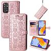 JIUNINE Cover per Redmi Note 12 Pro 4G / Redmi Note 11 Pro, Custodia Libro in Pelle Portafoglio Flip Case Antiurto con Modello di Cane e Gatto [Porta Carte] per Redmi Note 12 Pro 4G, Oro rosa