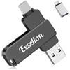 Exsellon 128GB Chiavetta USB per phone,3 in 1 Memoria esterna per salvare più foto e video,Memoria Esterna per phone/Andriod/pad/Mac/tablet/PC