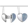 Yaxiny, chiavette USB da 64 GB, chiavette USB Premium impermeabili, diamante a forma di cuore, alta velocità, USB 2.0, memoria flash, disco chiavetta USB, 1 pezzo, blu