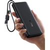 Baseus FC41 Powerbank da 100 W, 20000 mAh, per laptop, ricarica rapida, con 2 cavi USB-C integrati, batteria esterna per cellulare per MacBook Pro, iPhone, Dell, HP, SteamDeck, Samsung, nero