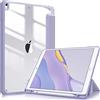 FINTIE Custodia per iPad Air 3a Generazione 10.5 2019 / iPad Pro 10.5 2017 - [Built-in Pencil Holder] Antiurto Sottile Case Posteriore Trasparente Cover con Auto Sveglia/Sonno, Lilla Viola