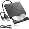 HOMTRAK Lettore DVD esterno USB 3.0 USB-C, lettore CD esterno con Plug and Play, masterizzatore CD DVD portatile +/-RW, 5 Gbps Optical Drive per laptop, PC, desktop, MacBook, iMac, Windows 11/10/8/7/XP Linux
