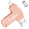 Exsellon 128GB Memoria Esterna per phone,3 in 1 Chiavetta USB per phone/Andriod/pad/Mac/tablet/PC,Memoria esterna per salvare più foto e video