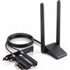 SYONCON AXE5400S Scheda Wi-Fi PCIe per PC, Intel AX210 WiFi 6E Bluetooth 5.3 con antenna di estensione del segnale migliore, Tri-Band (6GHz/5GHz/2,4GHz) PCI Express scheda di rete per Windows 10/11
