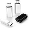 HOYULLI Adattatore di ricarica da USB C femmina a micro USB maschio (confezione da 3) connettore di sincronizzazione dati tipo C convertitore cavo caricabatterie Android per cavo Thunderbolt per compatibile