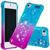 VQWQ Silicone Cover per iPod Touch 7, Custodia TPU Bumper Protettiva Case Morbido Sottile Glitter Sabbia Antiurto Antigraffio Paraurti Assorbire gli urti Cover per Donna Maschio [JB]-Blue