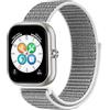GIOPUEY Nylon Cinturini Compatibile con Honor Choice Haylou Watch, Traspirante Sport Loop Cinturino in Morbido Nylon Intrecciato, Donne Uomo - Grey