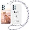 Yoedge Cover con Cordino per Samsung Galaxy A13 4G Personalizzata 6,6,Custodia con Laccio Collana Custodie Personalizzabile Foto Testi Immagine Personalizzate Bianco Custom per Samsung A13 4G Case