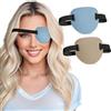RIKEYO 2 cerotti 3D per adulti e bambini, benda regolabile per occhio destro o sinistro, una copertura per occhio pigro per ambliopia, costume da pirata (blu, colore della pelle)
