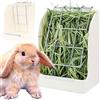MINGZE Fieno Alimentatore - Mangiatoia mangime per fieno per piccoli animali, coniglio, porcellino d'india, furetto, Fisso Multiuso,plastica dura e di alta qualità e metallo, atossico (bianco)