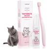 ulroyda Dentifricio Enzimatico per Gatti, Kit per l'Igiene Orale, 30 g | Contro Placca, Tartaro e Alito Cattivo, Senza Profumi Artificiali, con Spazzolino da Denti e Spazzolino da Dito in Silicone