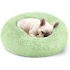 Hoewina - Cuccia anti-stress, 50,8 cm, per ambienti interni, design a ciambella, lavabile, rotonda, morbida, per cani e gatti di taglia piccola e media (verde)