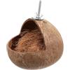 CRAFTHROU Nido per Uccelli in Guscio di Cocco per Gabbie Allevamento Pappagalli Supporto Fisso Superiore e Uso in Voliere