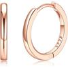 Silvora Orecchini Donna Cerchio Argento 925, 12mm Orecchini Oro Rosa