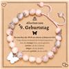 Aunis 7/8/9/10/11/16° compleanno per ragazze, braccialetti con farfalla in pietra naturale con biglietto di citazione, 5,5 bis 10, Gemma